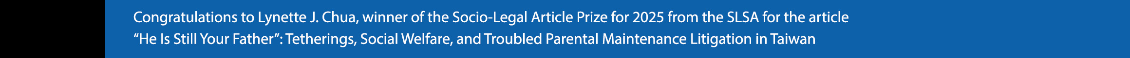 Lynette Chua won the 2025 SLSA article prize