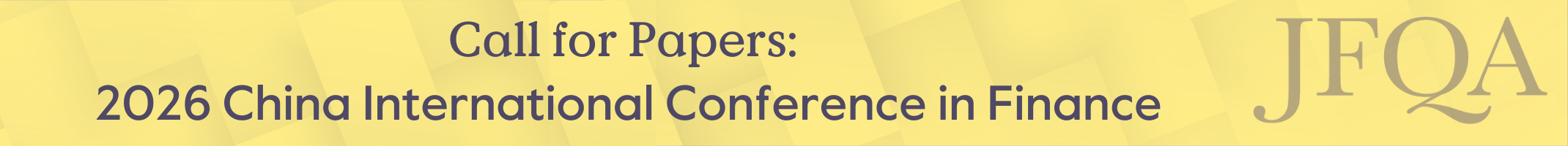 Call for Papers: 2026 China International Conference in Finance